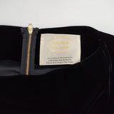 DOUBLE MAISON ベロア 七分袖 DM-030-14-2 ボートネック ワンピース ブラック レディース ドゥーブルメゾン【中古】5-1206T♪