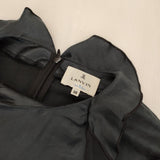 LANVIN en Bleu フリル 38 ブラウス シャツ 濃紺 ネイビー レディース ランバンオンブルー【中古】6-0221M∞