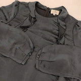 LANVIN en Bleu フリル 38 ブラウス シャツ 濃紺 ネイビー レディース ランバンオンブルー【中古】6-0221M∞