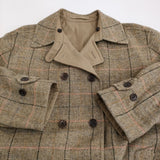 45R/45rpm ギャバ×シェットランドツイードの908リバーシブルコート 定価173000円 24AW ベージュ レディース フォーティーファイブアールピーエム【中古】5-1128T♪