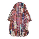 45R/45rpm インドネルパッチワークのビッグシャツドレス 定価110000円 ワンピース レッド ネイビー レディース フォーティーファイブアールピーエム【中古】5-1128T♪