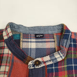 45R/45rpm インドネルパッチワークのビッグシャツドレス 定価110000円 ワンピース レッド ネイビー レディース フォーティーファイブアールピーエム【中古】5-1128T♪