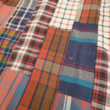 45R/45rpm インドネルパッチワークのビッグシャツドレス 定価110000円 ワンピース レッド ネイビー レディース フォーティーファイブアールピーエム【中古】5-1128T♪