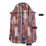 45R/45rpm インドネルパッチワークのビッグシャツドレス 定価110000円 ワンピース レッド ネイビー レディース フォーティーファイブアールピーエム【中古】5-1128T♪