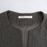 Conges payes/ADIEU TRISTESSE コットンポンチ ノーカラージャケット カーキ レディース コンジェ ペイエ/アデュートリステス【中古】6-0101M∞