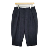 mina perhonen Lewis ウールタックヘリンボーンパンツ sa4311 サイズ38 クロップドパンツ ネイビー レディース ミナペルホネン【中古】5-1206T♪