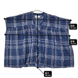 soil フラワープリント チェック Vネックギャザースモックブラウス 定価14300円 インド製 ブラウス シャツ 24SS ブルー レディース ソイル【中古】6-0613S∞