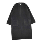 Le ciel de Harriss ウール混ボアイージーロングコート 定価26400円 サイズ36 コート ブラック レディース ルシェル ドハリス【中古】5-1211A◎