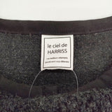 Le ciel de Harriss ウール混ボアイージーロングコート 定価26400円 サイズ36 コート ブラック レディース ルシェル ドハリス【中古】5-1211A◎