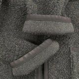 Le ciel de Harriss ウール混ボアイージーロングコート 定価26400円 サイズ36 コート ブラック レディース ルシェル ドハリス【中古】5-1211A◎