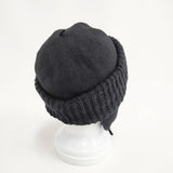 override 耳当て付き ウール アルパカ混 サイズ58cm 帽子 ニットキャップ ブラック レディース オーバーライド【中古】5-1206T◎