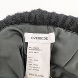 override 耳当て付き ウール アルパカ混 サイズ58cm 帽子 ニットキャップ ブラック レディース オーバーライド【中古】5-1206T◎