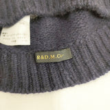 R&D.M.Co- カシミヤ ボーダー ポンポン付き 帽子 ニットキャップ ネイビー ホワイト レディース オールドマンズテーラー【中古】5-1206T◎