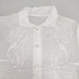R&D.M.Co- ラミー 刺繍 カットワーク シアー 半袖 ブラウス シャツ ホワイト レディース オールドマンズテーラー【中古】6-0522S♪