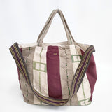 dosa LUNA BAG ルナバッグ 定価49500円 コットンリネン 2way トートバッグ ショルダーバッグ ベージュ ボルドー レディース ドーサ【中古】5-1206G◎