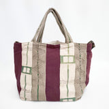 dosa LUNA BAG ルナバッグ 定価49500円 コットンリネン 2way トートバッグ ショルダーバッグ ベージュ ボルドー レディース ドーサ【中古】5-1206G◎