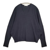 iCB 【洗える】 クロスコンビ Vネックプルオーバー L 定価26070円 ニット 24AW ネイビー レディース アイシービー【中古】5-1128T♪