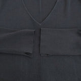 iCB 【洗える】 クロスコンビ Vネックプルオーバー L 定価26070円 ニット 24AW ネイビー レディース アイシービー【中古】5-1128T♪