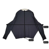 iCB 【洗える】 クロスコンビ Vネックプルオーバー L 定価26070円 ニット 24AW ネイビー レディース アイシービー【中古】5-1128T♪