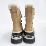 SOREL 未使用品 CARIBOU WP Buff カリブーウォータープルーフ スノーブーツ 24cm 定価24200円 ベージュ ブラック レディース ソレル【中古】5-1128T♪