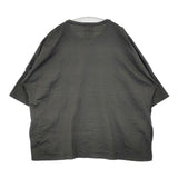 STOF 胸刺繍 切り替え オーバーサイズ 半袖Ｔシャツ カットソー チャコールグレー レディース ストフ【中古】6-0613S∞