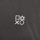 STOF 胸刺繍 切り替え オーバーサイズ 半袖Ｔシャツ カットソー チャコールグレー レディース ストフ【中古】6-0613S∞