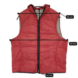 45R/45rpm セーラーダウンベスト サイズ3 フード付き ダウンベスト レッド レディース フォーティーファイブアールピーエム【中古】5-1219T♪