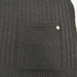 45R/45rpm 甘撚りウールリブストール ニット 定価30800円 大判 マフラー ストール ネイビー レディース フォーティーファイブアールピーエム【中古】5-1206T◎