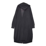 MIDIUMISOLID フード付き ガウン ロング ウール カーディガン ブラック レディース ミディウミソリッド【中古】6-0105T∞