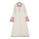 Mame Kurogouchi 襟裾レースマルチパターンニットドレス Multi Pattern Knitted Dress 定価60500円 ワンピース 22SS ベージュ レディース マメクロゴウチ【中古】6-0408M∞