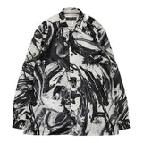 ISSEY MIYAKE MEN 山口歴 OUT OF BOUNDS ペイント ME71FJ106 長袖シャツ 17SS ブラック ホワイト メンズ イッセイミヤケ メン【中古】6-0326M∞