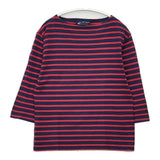 SAINT JAMES モーレ ボーダー 七分袖 T3 Ｔシャツ カットソー レッド ネイビー レディース セントジェームス【中古】6-0412M∞