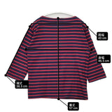 SAINT JAMES モーレ ボーダー 七分袖 T3 Ｔシャツ カットソー レッド ネイビー レディース セントジェームス【中古】6-0412M∞
