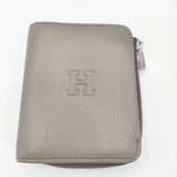 HIROFU プラティカ レザー二つ折りコンパクトウォレット 定価44000円 二つ折り財布 グレー レディース ヒロフ【中古】6-0212G∞