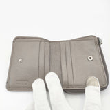 HIROFU プラティカ レザー二つ折りコンパクトウォレット 定価44000円 二つ折り財布 グレー レディース ヒロフ【中古】6-0212G∞