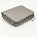 HIROFU プラティカ レザー二つ折りコンパクトウォレット 定価44000円 二つ折り財布 グレー レディース ヒロフ【中古】6-0212G∞