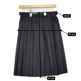 O'NEIL OF DUBLIN キルト ラップ プリーツ ウールポリエステル スカート チャコールグレー レディース オニールオブダブリン【中古】6-0105T∞