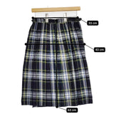O'NEIL OF DUBLIN キルト ラップ プリーツ チェック スカート グリーン ネイビー レディース オニールオブダブリン【中古】6-0105T∞