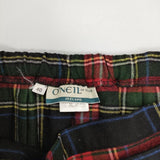 O'NEIL OF DUBLIN キルト ラップ プリーツ チェック スカート レッド グリーン レディース オニールオブダブリン【中古】6-0105T∞