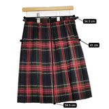 O'NEIL OF DUBLIN キルト ラップ プリーツ チェック スカート レッド グリーン レディース オニールオブダブリン【中古】6-0105T∞