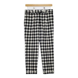 Demi-Luxe BEAMS ブロックチェック センタープレススラックス ウール パンツ ブラック ホワイト レディース デミルクス ビームス【中古】6-0105T∞