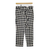 Demi-Luxe BEAMS ブロックチェック センタープレススラックス ウール パンツ ブラック ホワイト レディース デミルクス ビームス【中古】6-0105T∞