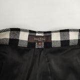 Demi-Luxe BEAMS ブロックチェック センタープレススラックス ウール パンツ ブラック ホワイト レディース デミルクス ビームス【中古】6-0105T∞