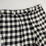 Demi-Luxe BEAMS ブロックチェック センタープレススラックス ウール パンツ ブラック ホワイト レディース デミルクス ビームス【中古】6-0105T∞