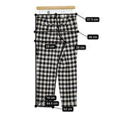 Demi-Luxe BEAMS ブロックチェック センタープレススラックス ウール パンツ ブラック ホワイト レディース デミルクス ビームス【中古】6-0105T∞