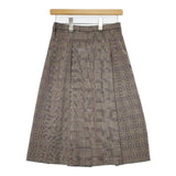 Se ninon 千鳥格子 プリーツ スカート ベージュ ブラウン レディース セニノン【中古】6-0105T∞