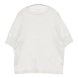 homspun ドルマンスリーブ 222-6317 40/2天竺 ハイネック半袖 PO コットン 半袖Ｔシャツ カットソー ホワイト レディース ホームスパン【中古】6-0613S∞