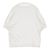homspun ドルマンスリーブ 222-6317 40/2天竺 ハイネック半袖 PO コットン 半袖Ｔシャツ カットソー ホワイト レディース ホームスパン【中古】6-0613S∞