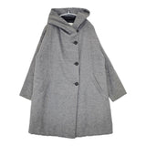 blue willow 中綿 フード付き コットンリネン コート ネイビー・ホワイトのミックス レディース ブルーウィロウ【中古】5-1219A△