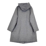 blue willow 中綿 フード付き コットンリネン コート ネイビー・ホワイトのミックス レディース ブルーウィロウ【中古】5-1219A△